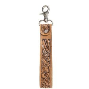 Myra Bag Tampico Trails Keychain FOB Hand Tooled Honey Brown Leather S-10839